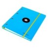 Carpeta con recambio antartik a4 cuadro 5mm forrada 4 anillas 25mm redondas color azul