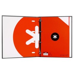 Carpeta con recambio antartik a4 cuadro 5mm forrada 4 anillas 25mm redondas color negro