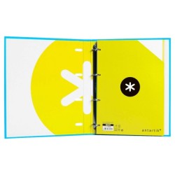 Carpeta con recambio antartik a4 cuadro 5mm forrada 4 anillas 25mm redondas color azul