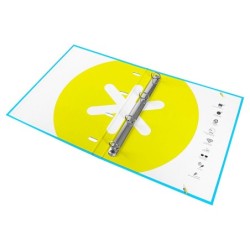 Carpeta con recambio antartik a4 cuadro 5mm forrada 4 anillas 25mm redondas color azul
