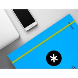 Carpeta con recambio antartik a4 cuadro 5mm forrada 4 anillas 25mm redondas color azul