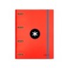 Carpeta con recambio antartik a4 cuadro 5mm forrada 4 anillas 25mm redondas color rojo