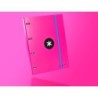 Carpeta con recambio antartik a4 cuadro 5mm forrada 4 anillas 25mm redondas color rosa