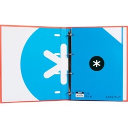 Carpeta con recambio antartik a4 cuadro 5mm forrada 4 anillas 25mm redondas color rojo