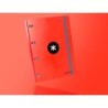 Carpeta con recambio antartik a4 cuadro 5mm forrada 4 anillas 25mm redondas color rojo