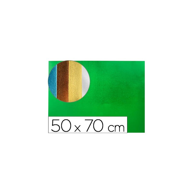 Goma eva liderpapel 50x70 cm espesor 2 mm metalizada verde