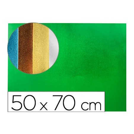 Goma eva liderpapel 50x70 cm espesor 2 mm metalizada verde