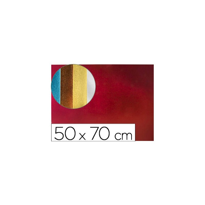 Goma eva liderpapel 50x70 cm espesor 2 mm metalizada rojo
