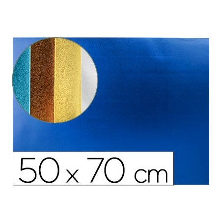 Goma eva liderpapel 50x70 cm espesor 2 mm metalizada azul