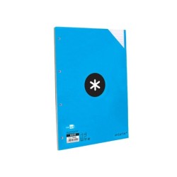 Recambio a4 antartik 100 hojas 90g/m2 cuadro 5 mm 4 taladros bandas de 5 colores