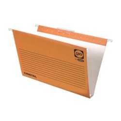 Carpeta colgante gio folio visor superior corto cristal kraft bicolor eco lomo 30 mm