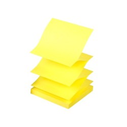 Bloc de notas adhesivas quita y pon q-connect 76x76 mm amarillo neon zig-zag