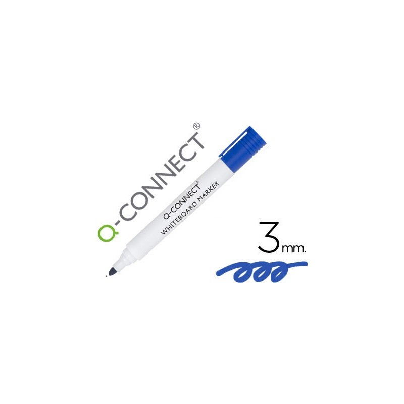 Rotulador q-connect pizarra blanca color azul punta redonda 3 mm