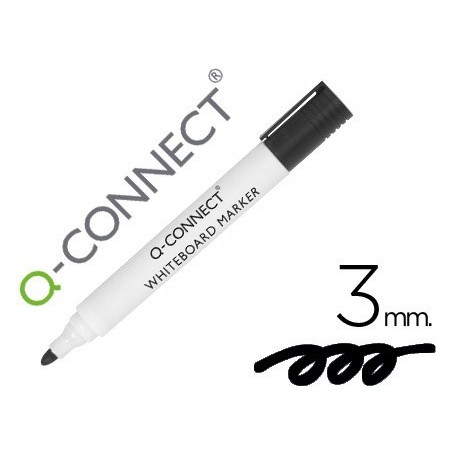 Rotulador q-connect pizarra blanca color negro punta redonda 3 mm