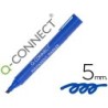 Rotulador q-connect marcador permanente azul punta biselada 5 mm