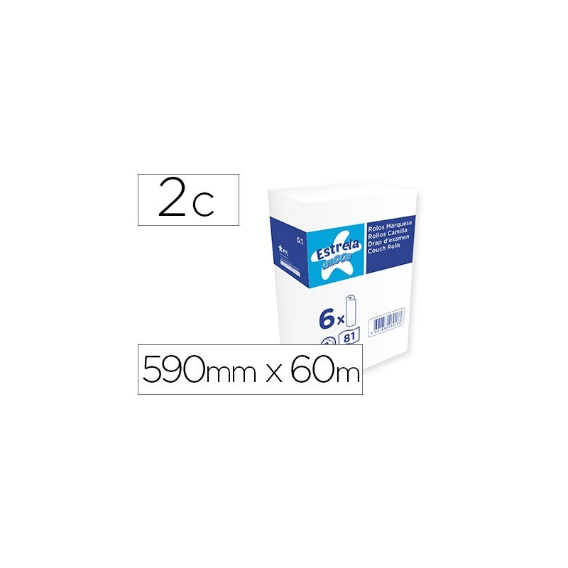 Rollo papel para camillas amoos 2 capas 81 servicios 590 mm x 60 m