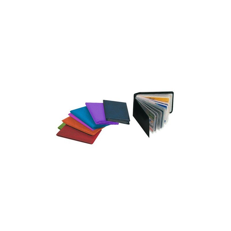 Portatarjetas de credito pvc base opaca capacidad 10 tarjetas expositor de 30 unidades colores surtidos