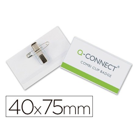 Identificador q-connect con pinza e imperdible kf17457 40x75 mm