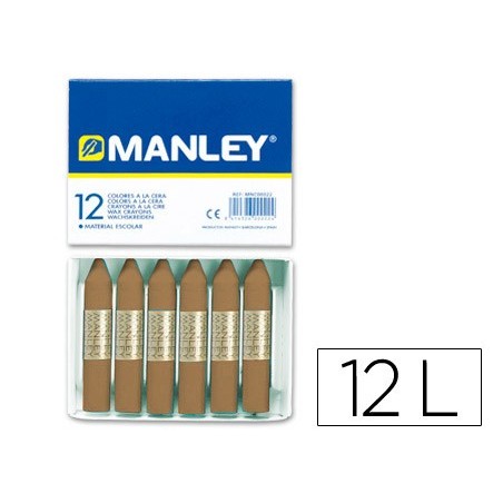 Lapices cera manley unicolor tierra sombra tostado n.68 caja de 12 unidades