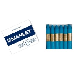 Lapices cera manley unicolor azul cobalto n.20 caja de 12 unidades