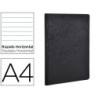 Libreta age-bag tapa cartulina lomo cosido rayado horizontal 96 hojas color negro 210x297 mm