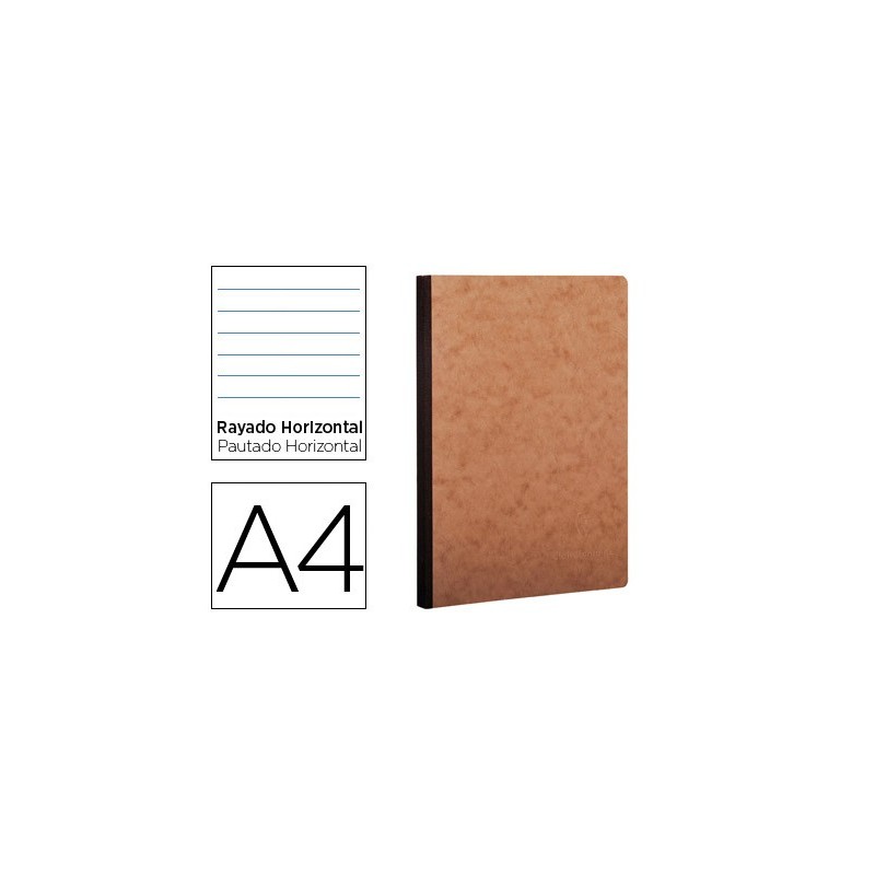 Libreta age-bag tapa cartulina lomo cosido rayado horizontal 96 hojas color havana 210x297 mm