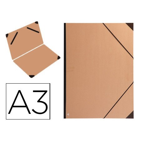 Carpeta planos clairefontaine din a3 con gomas kraft marron verjurado