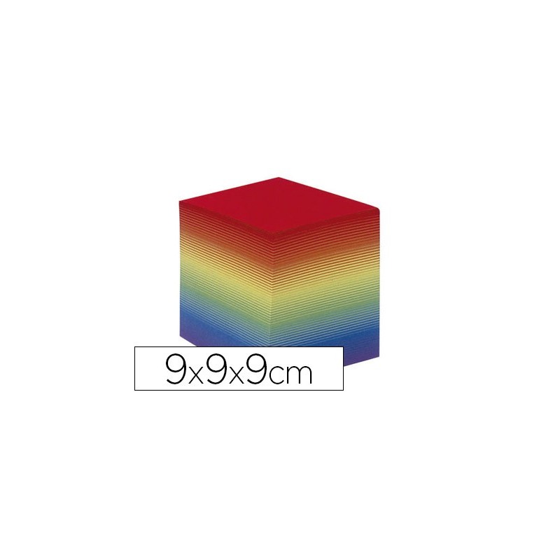 Taco papel quo vadis encolado colores arco iris 680 hojas 100% reciclado 90x90x90 mm 90 gr