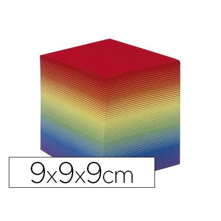 Taco papel quo vadis encolado colores arco iris 680 hojas 100% reciclado 90x90x90 mm 90 gr