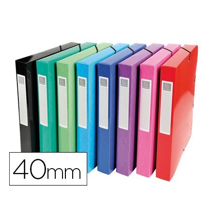 Carpeta proyectos carton compacto exacompta din a4 lomo 40 mm 600 g/m2 colores surtidos