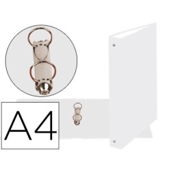 Carpeta de 2 anillas 30mm redondas exacompta din a4 carton forrado blanco