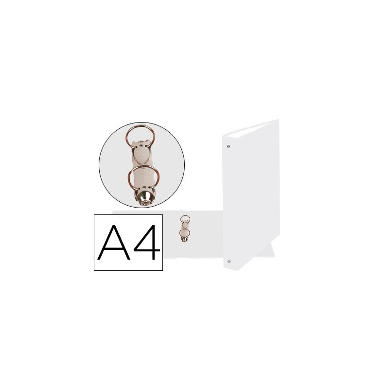 Carpeta de 2 anillas 30mm redondas exacompta din a4 carton forrado blanco