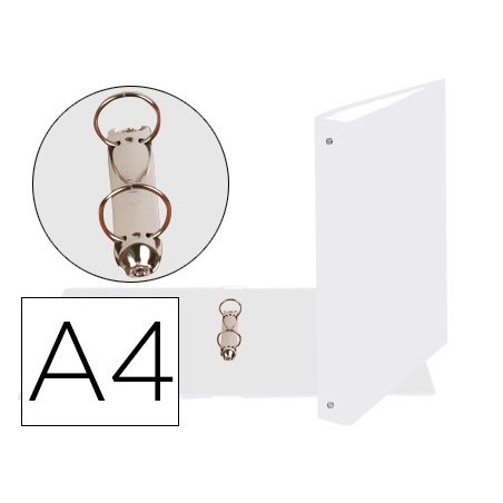Carpeta de 2 anillas 30mm redondas exacompta din a4 carton forrado blanco