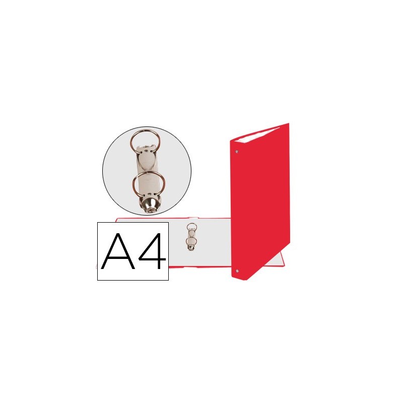 Carpeta de 2 anillas 30mm redondas exacompta din a4 carton forrado rojo
