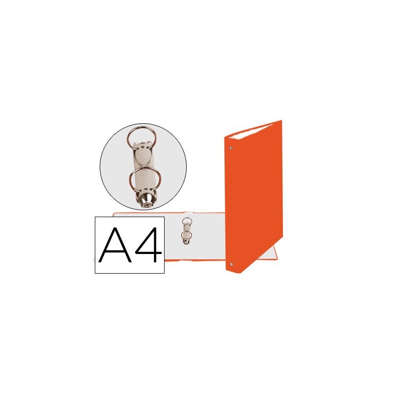 Carpeta de 2 anillas 30mm redondas exacompta din a4 carton forrado naranja