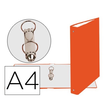 Carpeta de 2 anillas 30mm redondas exacompta din a4 carton forrado naranja