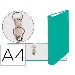 Carpeta de 2 anillas 30mm redondas exacompta din a4 carton forrado verde oscuro