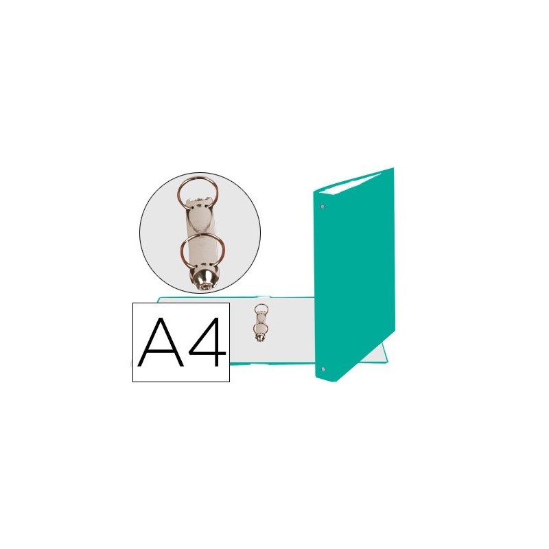Carpeta de 2 anillas 30mm redondas exacompta din a4 carton forrado verde oscuro