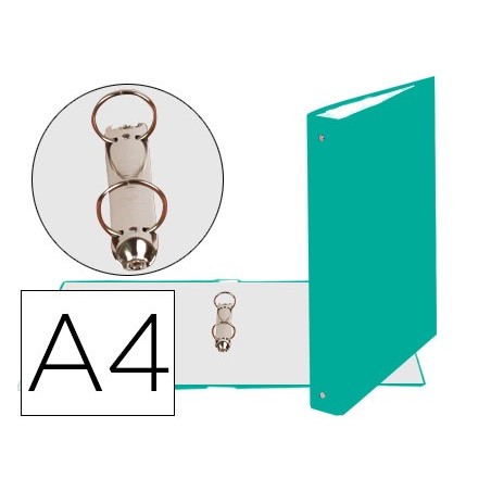Carpeta de 2 anillas 30mm redondas exacompta din a4 carton forrado verde oscuro