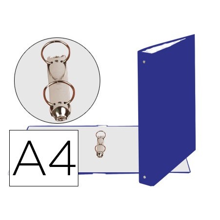 Carpeta de 2 anillas 30mm redondas exacompta din a4 carton forrado azul