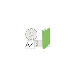 Carpeta de 4 anillas 30mm redondas exacompta din a4 carton forrado verde anis