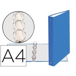 Carpeta de 4 anillas 30mm redondas exacompta din a4 carton forrado azul claro