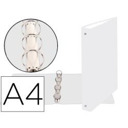 Carpeta de 4 anillas 30mm redondas exacompta din a4 carton forrado blanco