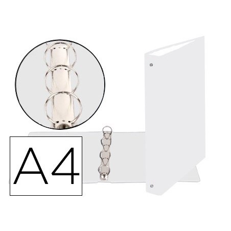 Carpeta de 4 anillas 30mm redondas exacompta din a4 carton forrado blanco