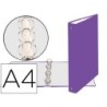 Carpeta de 4 anillas 30mm redondas exacompta din a4 carton forrado morado
