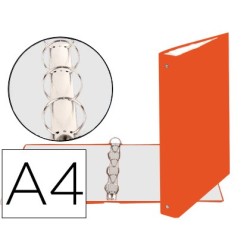 Carpeta de 4 anillas 30mm redondas exacompta din a4 carton forrado naranja