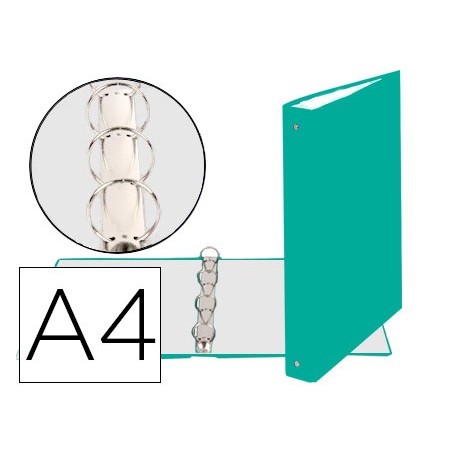 Carpeta de 4 anillas 30mm redondas exacompta din a4 carton forrado verde oscuro