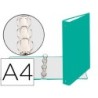 Carpeta de 4 anillas 30mm redondas exacompta din a4 carton forrado verde oscuro