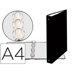 Carpeta de 4 anillas 30mm redondas exacompta din a4 carton forrado negra