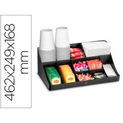 Bandeja organizadora cep con 11 compartimentos poliestireno color negro especial para snacks